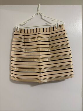 J. Crew Metallic Gold and Black Striped Mini Skirt